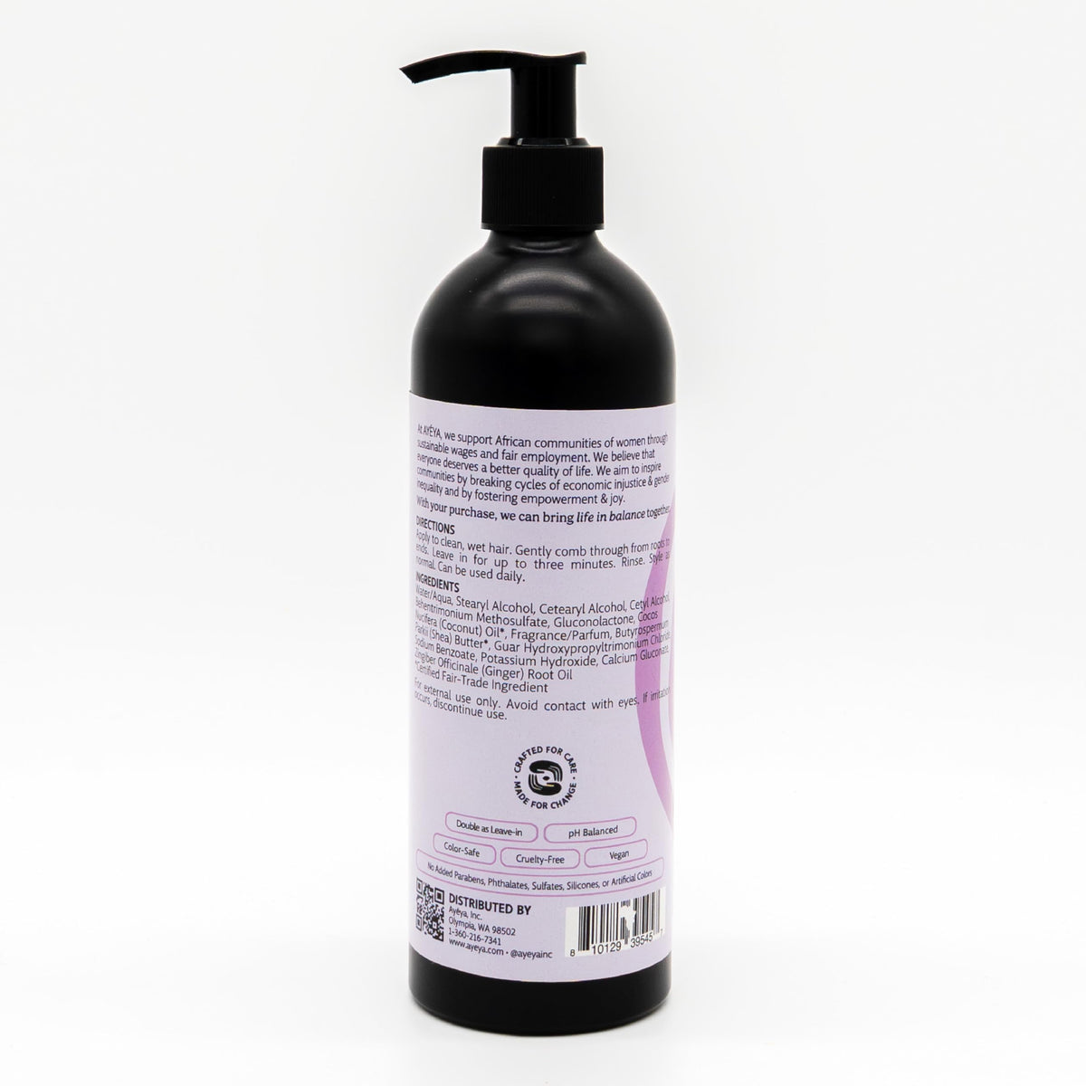 AYÉYA Peace Conditioner - Lightweight Vegan Conditioner with Shea Butter, Coconut Oil & Ginger Root | Hydrating, Scalp-Soothing, Clean Hair Care for