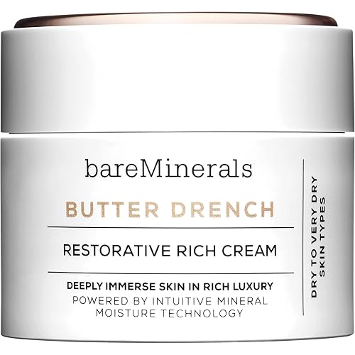 bareMinerals Butter Drench Restorative Rich Face Cream, Hydrating Face Lotion, Helps Skin Retain Moisture, Soothes Dry Skin, Non-Comedogenic, Vegan Beauty & Personal Care bareMinerals