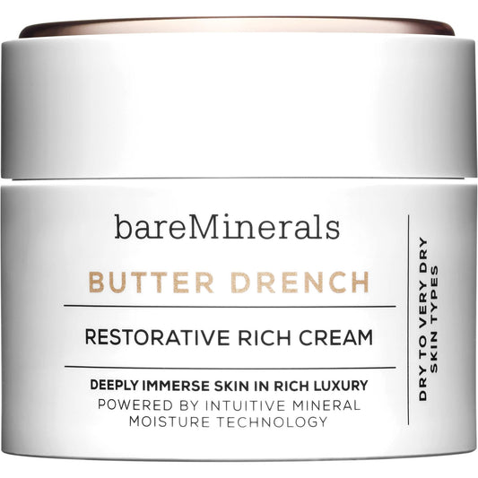 bareMinerals Butter Drench Restorative Rich Face Cream, Hydrating Face Lotion, Helps Skin Retain Moisture, Soothes Dry Skin, Non-Comedogenic, Vegan Beauty & Personal Care bareMinerals