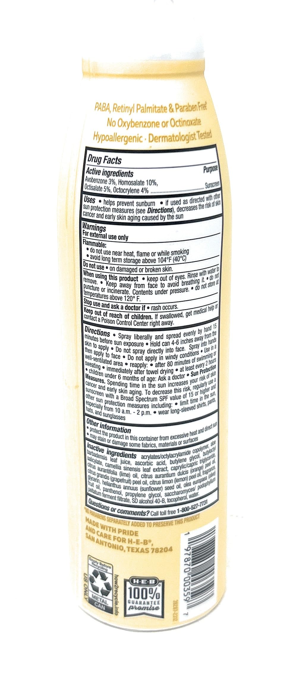 Shine Sunscreen Spray with Vitamin C & Antioxidants SPF 50-5.5oz - 1 bottle - made in the USA Beauty & Personal Care H-E-B