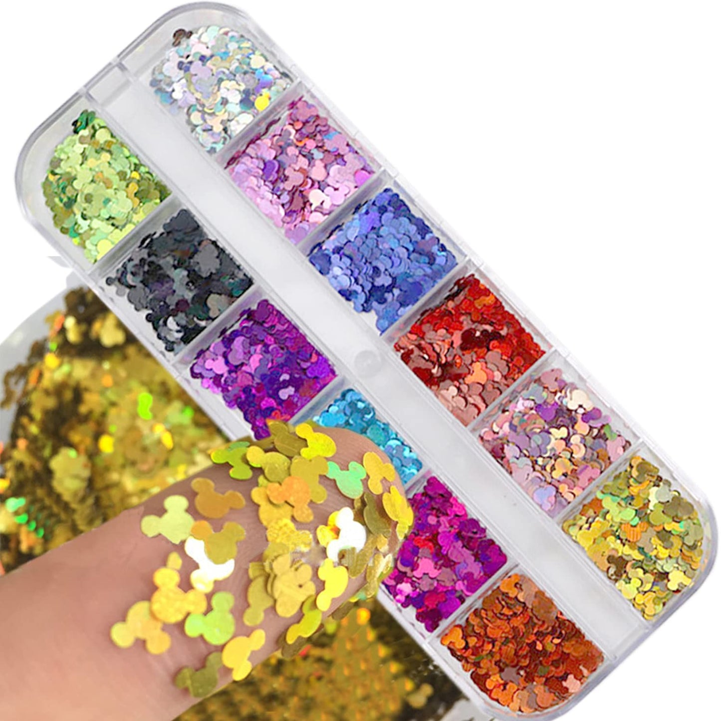 12 Color Nail Glitter Sequins 3D Shiny Flakes - Gold Glitters, Sparkle Decor DIY Craft Beauty & Personal Care TBRZTR