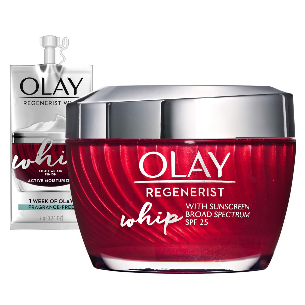 Olay Regenerist Whip Face Moisturizer SPF 25, 1.7 oz + Whip Face Moisturizer Travel/Trial Size Bundle Beauty & Personal Care Olay