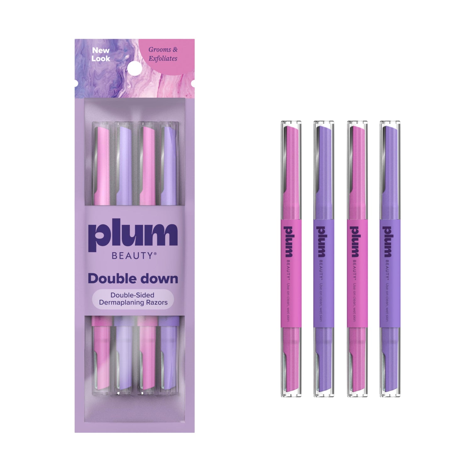 Plum Beauty Double-Sided Dermaplaning Razors (4-Pack) - Womens Facial Razors Beauty and Personal Care Plum Beauty