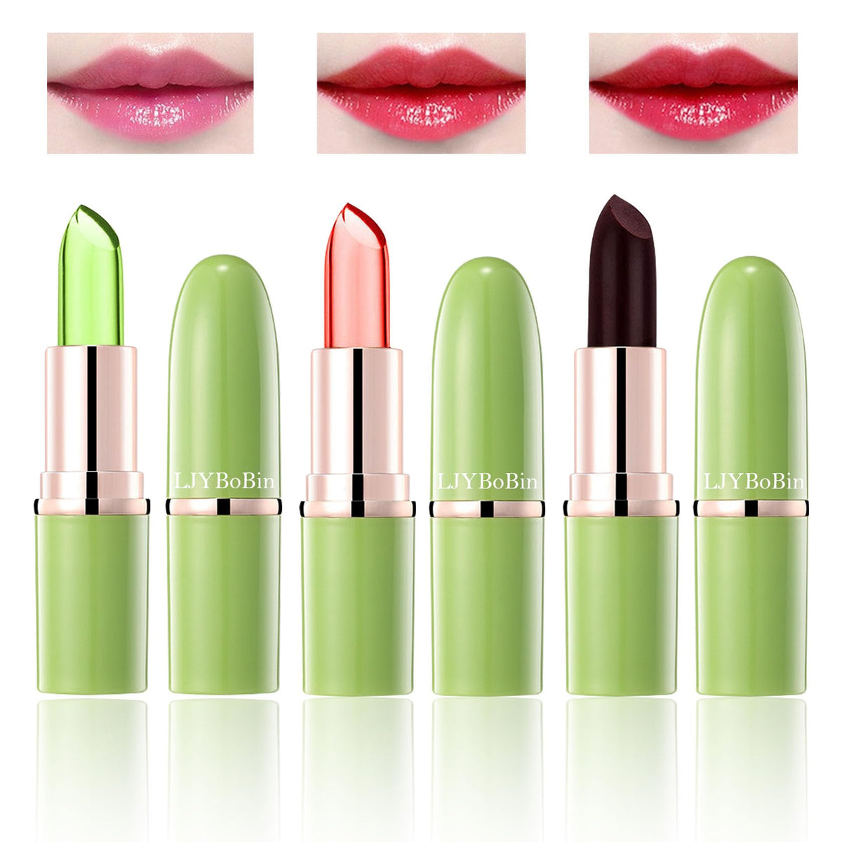 3PCS Aloe Vera Color Changing Lipstick Set,Magic Jelly Lipstick Long Lasting Highly Pigmented Color Change Lip Gloss,Waterproof Lips Moisturizer Beauty & Personal Care LJYBoBin