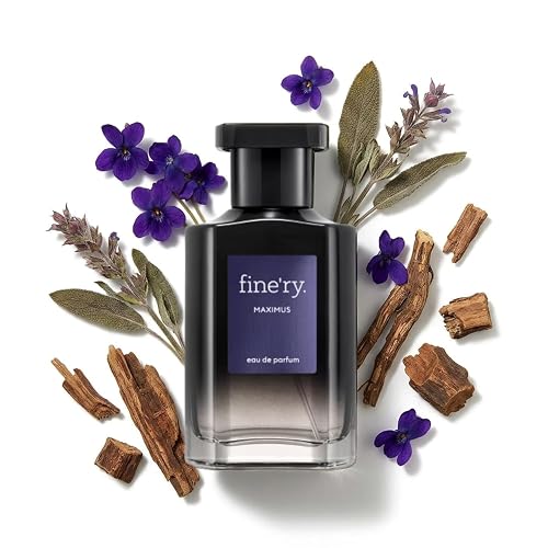 Fine'ry Maximus Men's Eau de Parfum | Aromatic Woody Cologne for Men | Sage, Midnight Violet & Vetiver Woods | Long-Lasting, Clean, Vegan | 2 oz Beauty & Personal Care Fine'ry