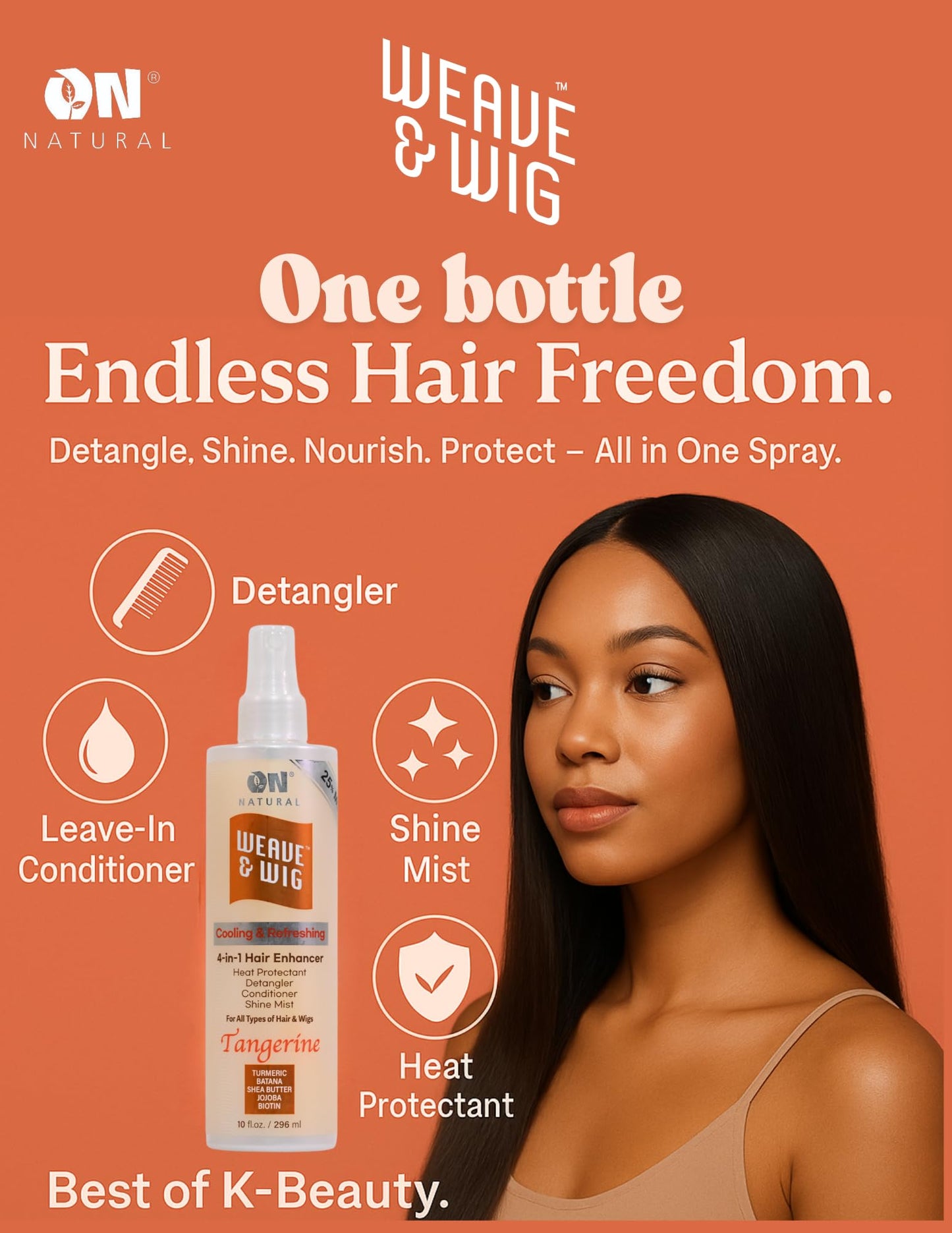 On Natural Weave & Wig 4-in-1 Hair Enhancer For All Hair Texture [Pomegranate] 3.4 OZ Beauty & Personal Care On Natural