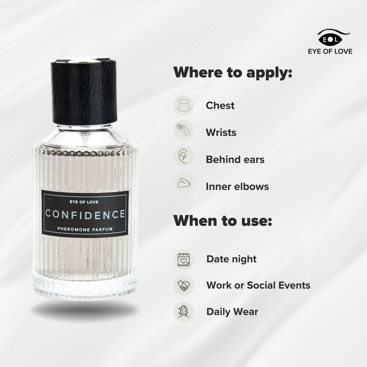 Eye Of Love Confidence Pheromone Parfum Deluxe for Men 50ml, Musky Citrus Cologne for Daily Wear, Professional and Social Use Beauty & Personal Care EOL EYE OF LOVE