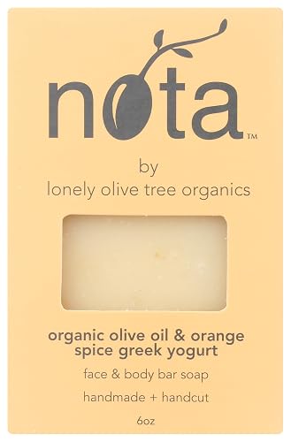 Nota Face & Body Bar Soap, Organic Olive Oil & Orange Spice Greek Yogurt, 6 Ounce (Pack of 1) Beauty & Personal Care Nota