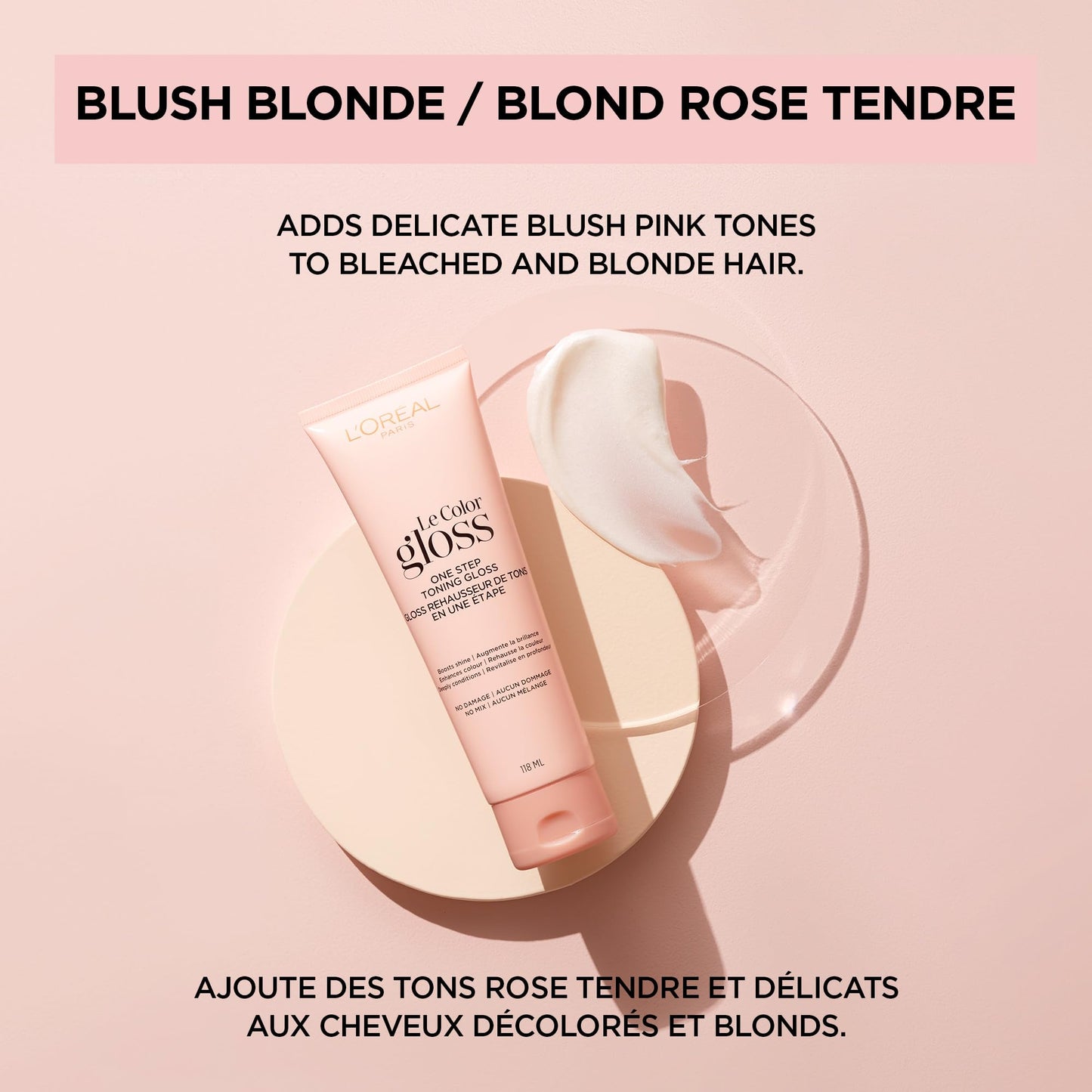 L’Oréal Paris Le Color Gloss One Step In-Shower Toning Hair Gloss, Neutralizes Brass, Conditions & Boosts Shine, Blush Blonde, 4 fl oz Beauty & Personal Care L'Oreal Paris