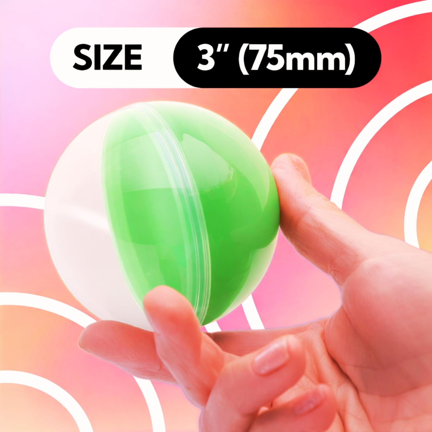 Entervending Vending Machine Capsules - 3" Empty GREEN Plastic Capsules - Toy Capsule - 14 Round Large Easter Eggs - Bath Bombs Molds - Party Favors Beauty and Personal Care Entervending
