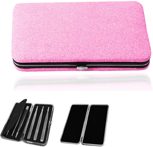 Glittery Magnetic Case for 6 Eyelash Tweezers Light Weight Hidden Magnetic Frame (Pink) Beauty and Personal Care YNR