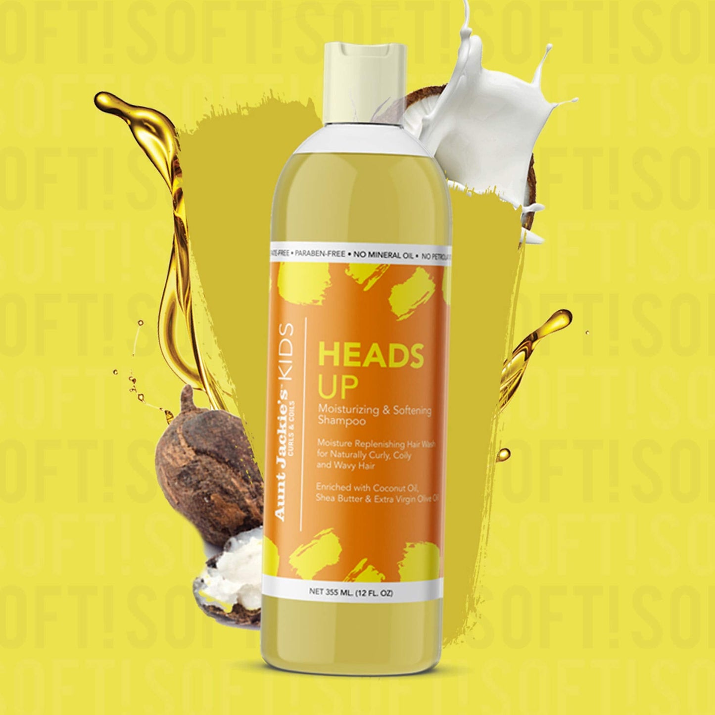Aunt Jackie's Kids Heads Up Moisturizing and Hair Softening Shampoo for Naturally Curly, Coily and Wavy Hair, 12 oz Beauty & Personal Care Aunt Jackie's