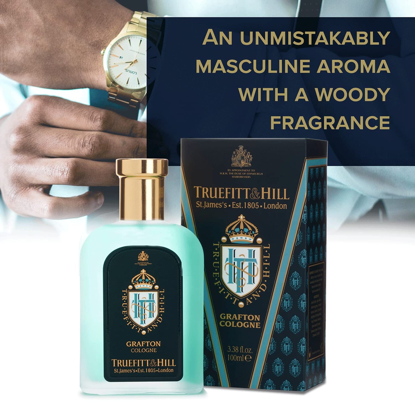 Truefitt & Hill Luxury Cologne - Grafton - Premium Long-Lasting Amber and Leather Men's Fragrance Presented in a Beautifully Etched Traditional Beauty & Personal Care Truefitt & Hill