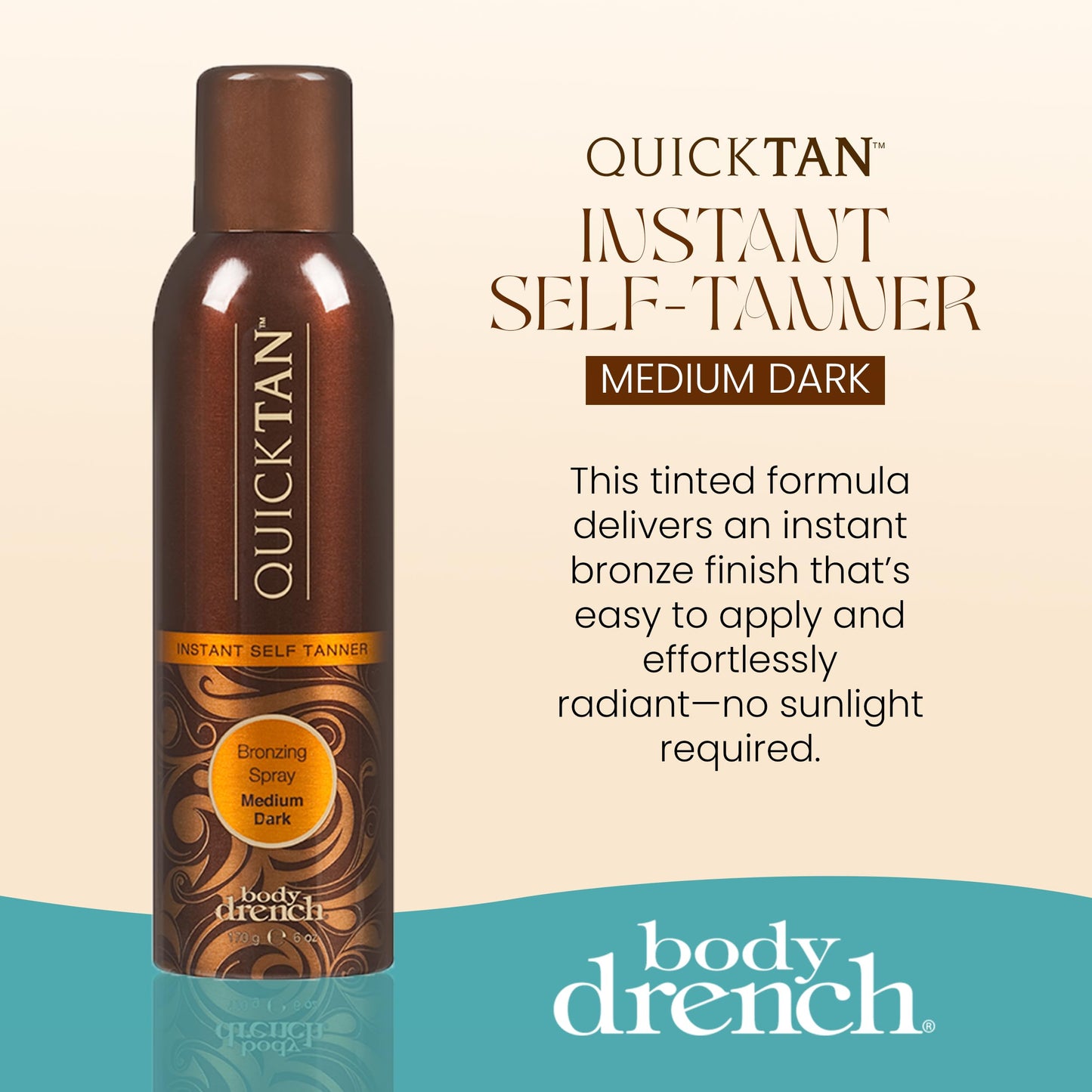 Body Drench QuickTan Instant Self Tanner Bronzing Spray, Salon-Quality Medium/Dark Tan, Streak-Free, Tinted Formula, 6 oz, 1-pack Beauty & Personal Care Body Drench