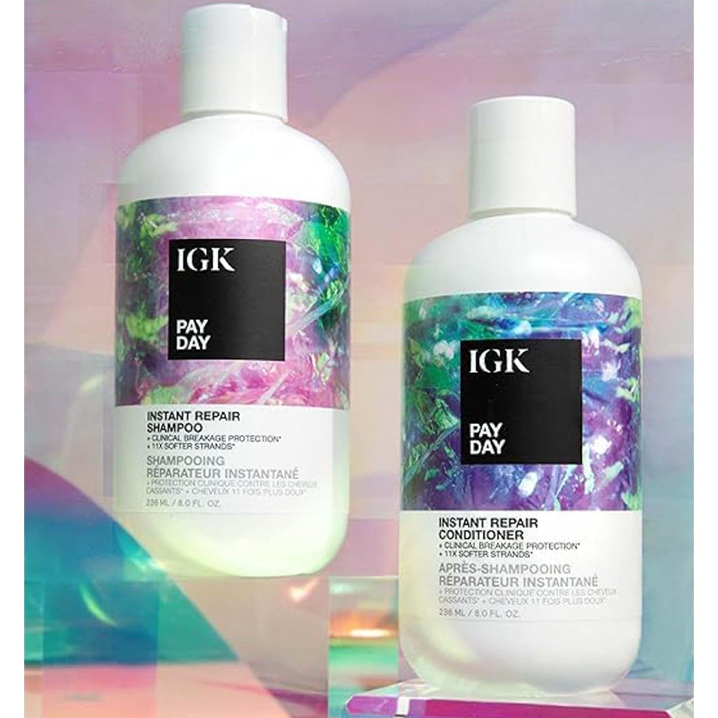IGK PAY DAY Instant Repair Shampoo & Conditioner Set | Repairs Damage + Boosts Strength | Vegan + Cruelty-Free | 8 oz (Pack of 2) Beauty & Personal Care IGK