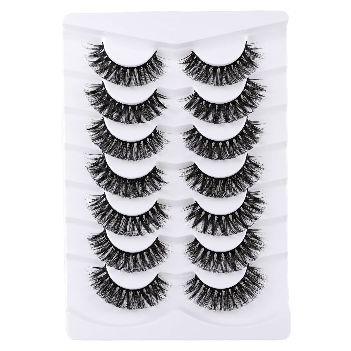 Mebver Russian Strip Lashes False Eyelashes Cat Eye Lashes Faux Mink Lashes Natural Look Fake Eyelashes Fluffy Wispy Lashes That Look Like Extensions Beauty & Personal Care Mebver
