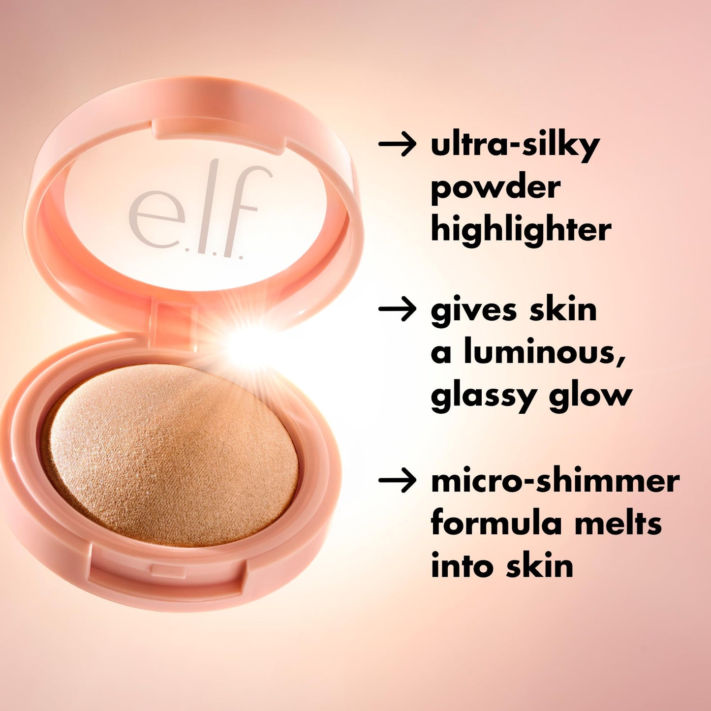 e.l.f. Halo Glow Silky Powder Highlighter, Long-Lasting Luminous Face Finish, Cake-Resistant With Micro-Shimmer, Vegan , Bronzed Baddie Beauty & Personal Care e.l.f.