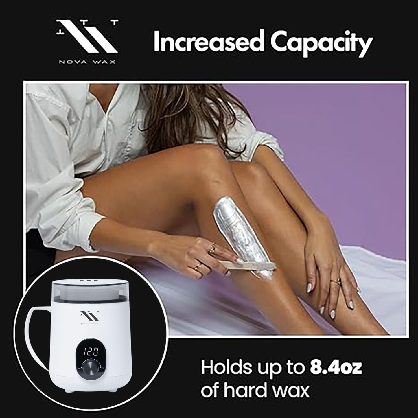 Nova Wax Warmer - White Digital Mini Wax Warmer for Hair Removal 8.4oz / 238g Beauty and Personal Care Nova Wax