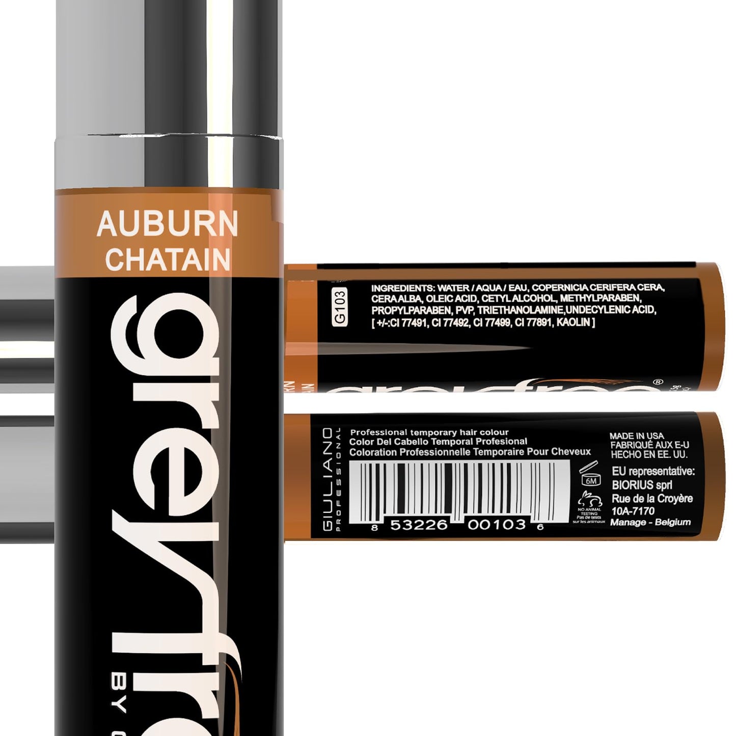 Greyfree Hair Mascara Root Touch-Up for Gray Hair | Precision Hairline Concealer for Brows & Beard (AUBURN) Beauty & Personal Care Greyfree