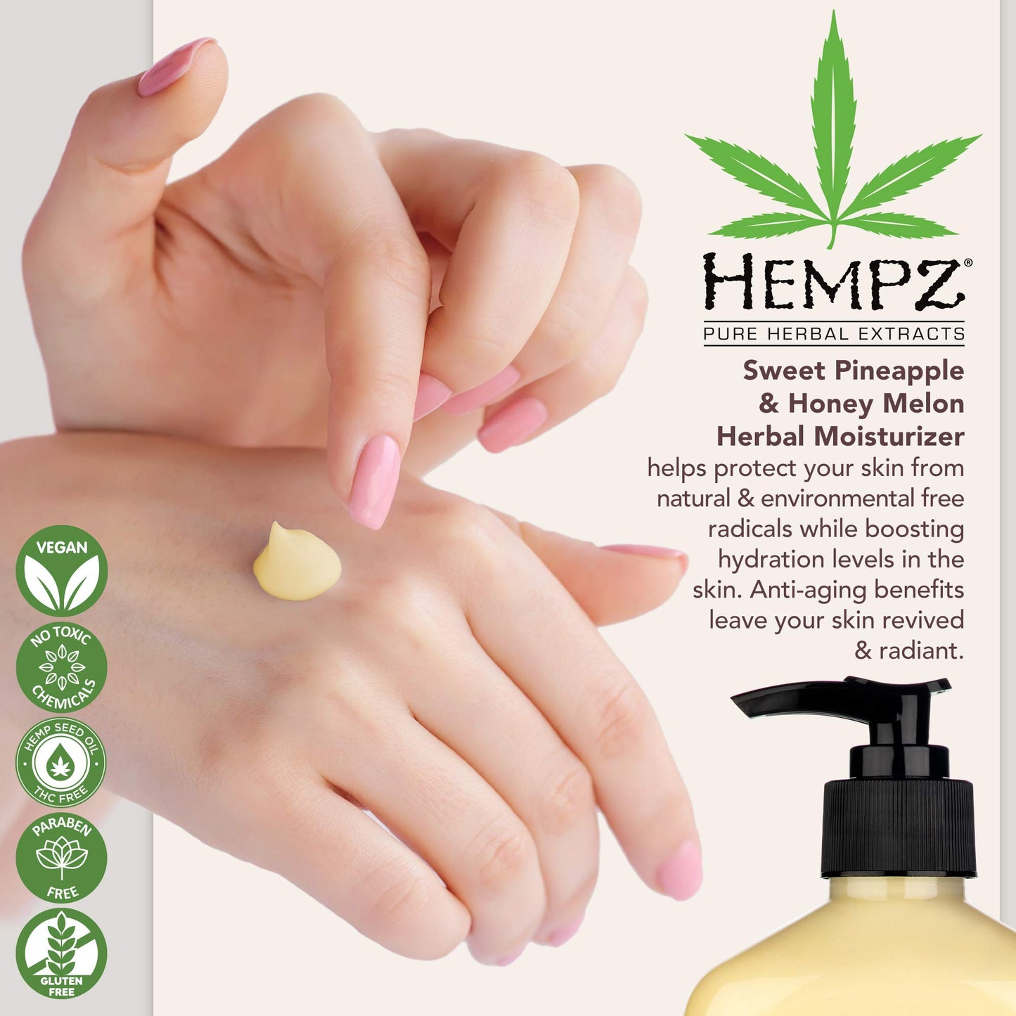 Hempz Sweet Pineapple & Honey Melon Moisturizing Skin Lotion, Body Moisturizer with Jojoba, Natural Extracts, Vitamin A and E, 17 oz, 2 Pack Bundle Beauty & Personal Care Hempz