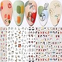 Graffiti Fun Nail Art Stickers, Abstract Nail Decals 3D Self-Adhesive Abstract Lady Face Rose Leaf Nail Design Manicure Tips Nail Decoration for Women Beauty & Personal Care Qdsuh