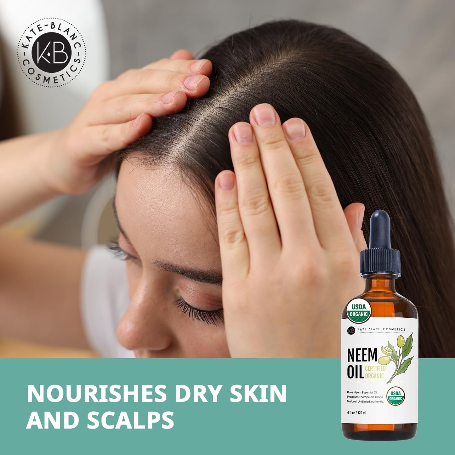 Kate Blanc Cosmetics Neem Oil for Skin, Hair & Face. Safe for Dog, Plants, Scalp (4oz, Organic, Cold Pressed, Concentrate) Beauty & Personal Care Kate Blanc Cosmetics