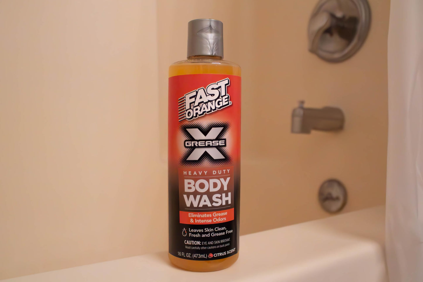 Fast Orange 25716 Grease X Body Wash, Exfoliating & Hydrating Heavy Duty Shower Gel for Men and Women, Mechanic & Industrial Body Soap Removes Grime Beauty & Personal Care Fast Orange