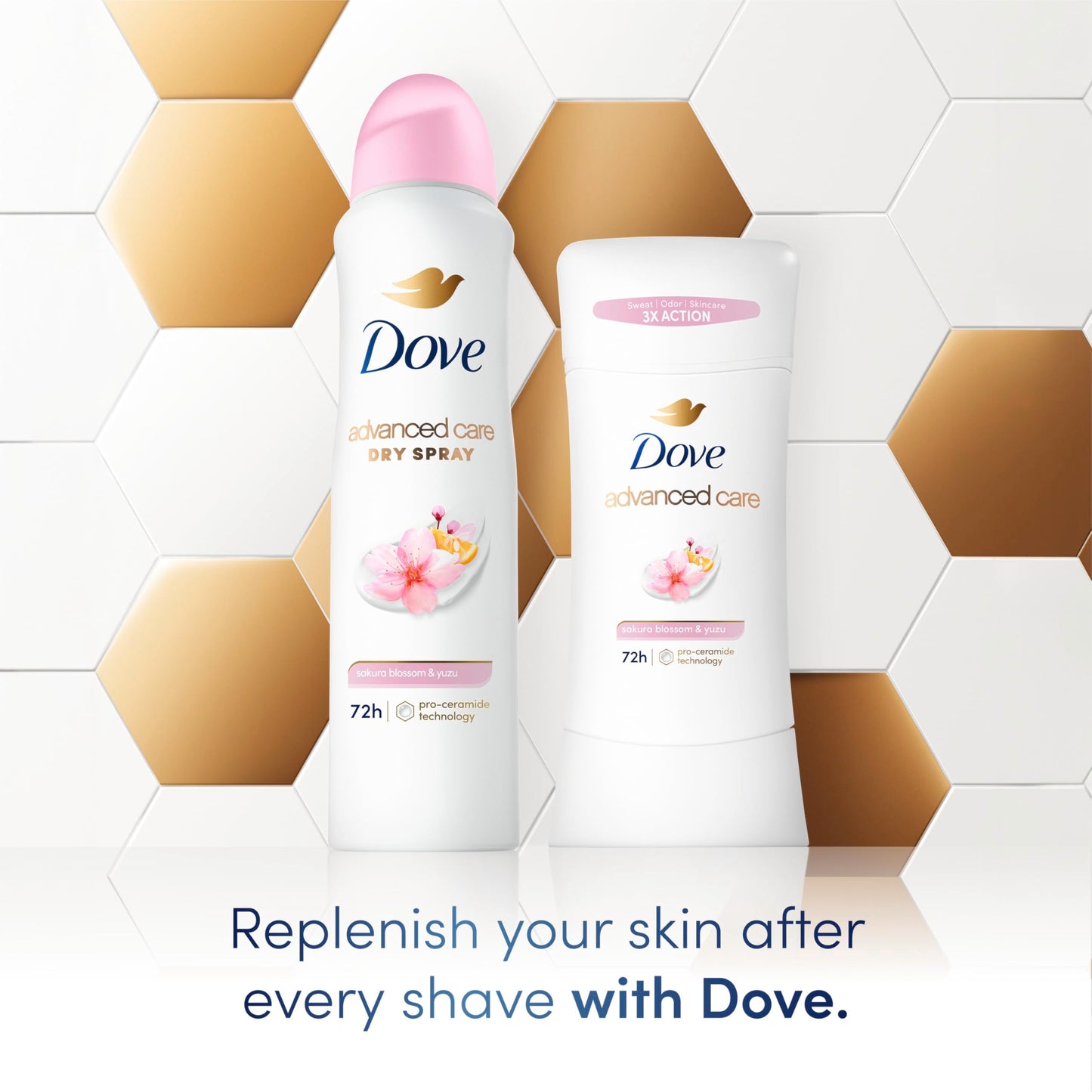 Dove Advanced Care Antiperspirant Deodorant Spray for Women 3 Pack Sakura Blossom & Yuzu 72 hour sweat and odor protection 3.8 oz Beauty and Personal Care Dove