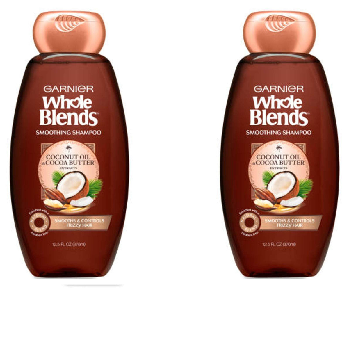 Garnier Whole Blends Shampoo Coconut Oil 12.5 Ounce (369ml) (2 Pack)