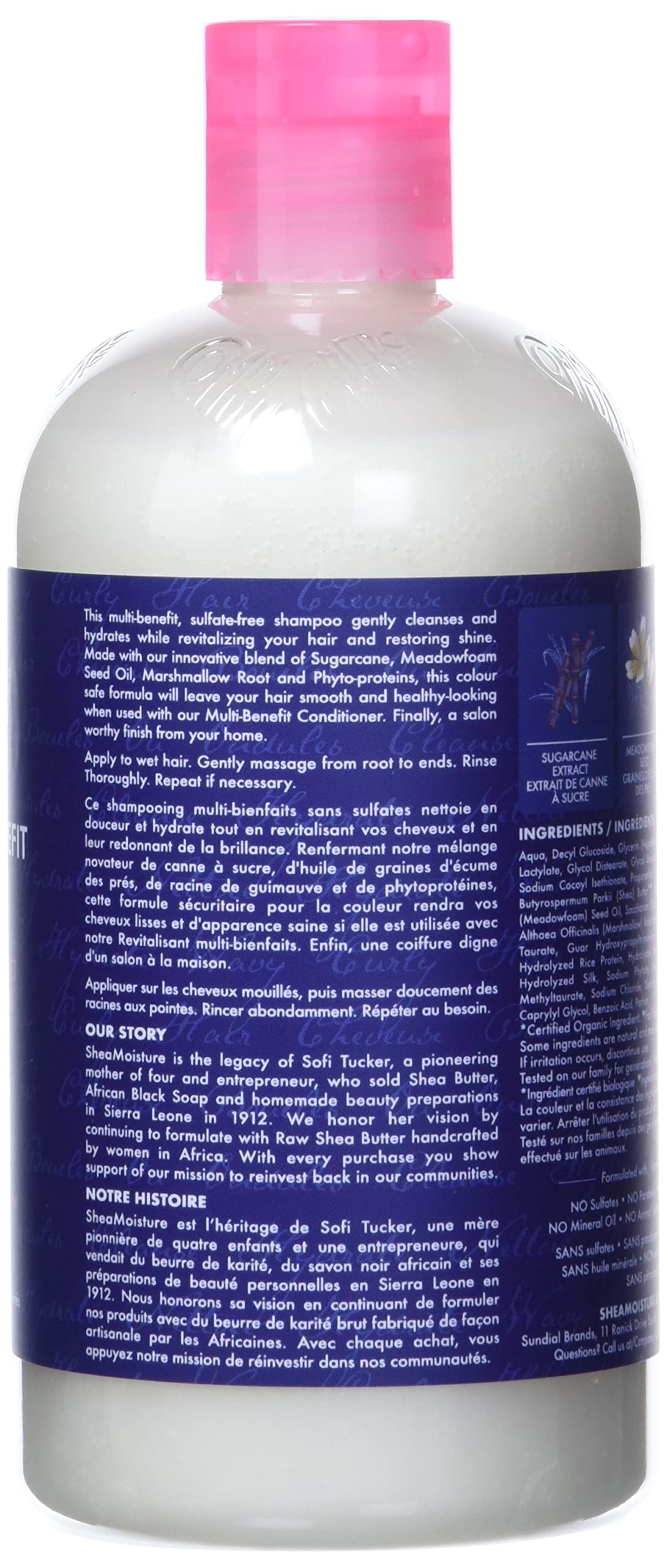 SheaMoisture Silicone Free Shampoo for Dry Hair Sugarcane Extract and Meadowfoam Paraben Free Shampoo 13 oz Beauty & Personal Care SheaMoisture