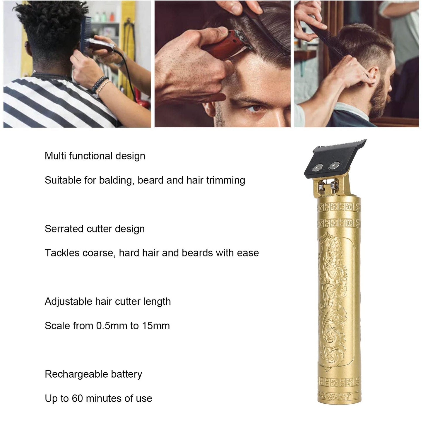 LUCKDANO Electric Hair Trimmer Set Multifunctional Cutter Serrated Technology Portable Hair Beard Trimmer Rechargeable 0.5mm to 15mm Cordless Hair Beauty and Personal Care LUCKDANO