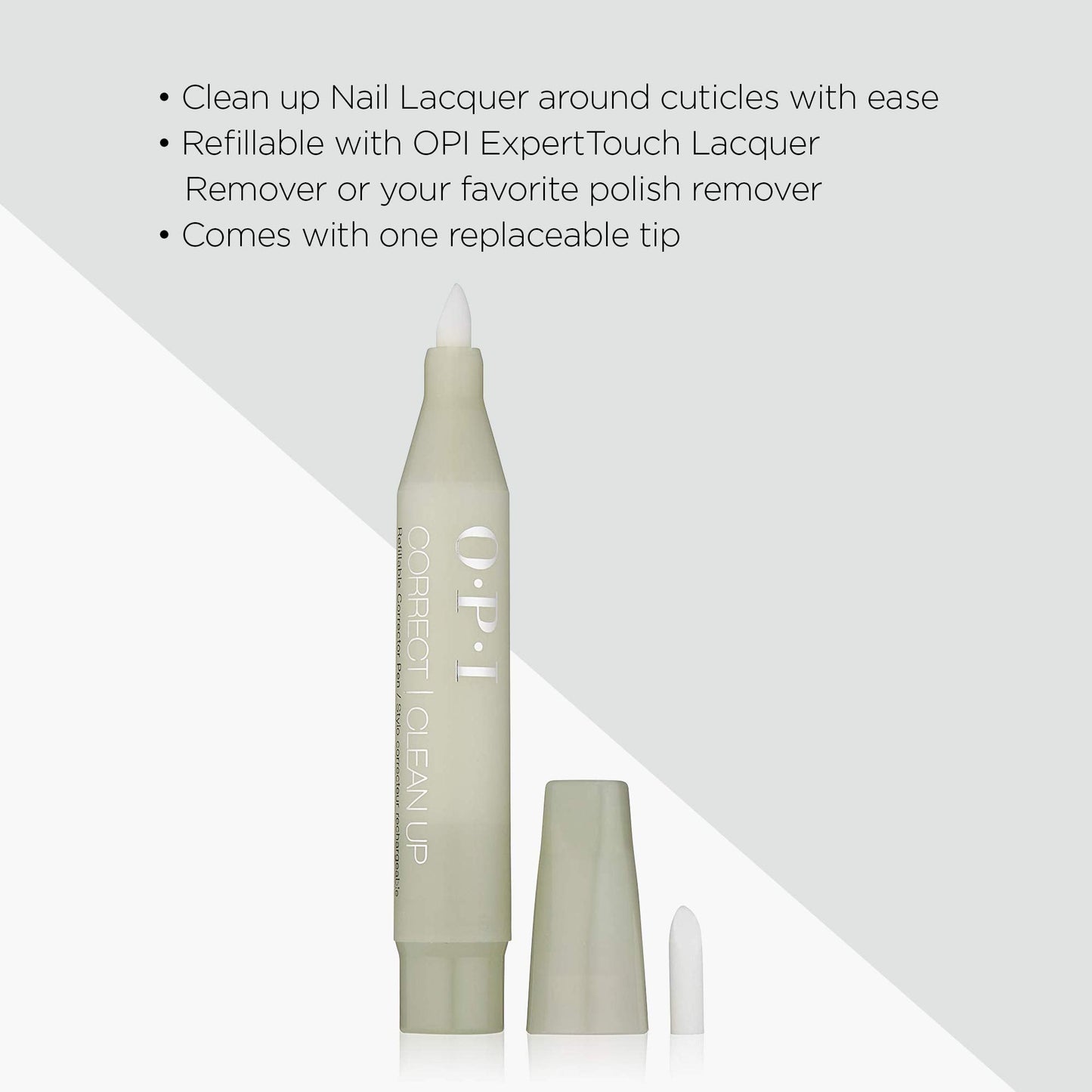OPI Correct Clean Up | Refillable Nail Polish Remover Corrector Pen | Gentle & Non-Drying Formula | Includes Replacement Tip | 0.13 fl oz Beauty and Personal Care OPI