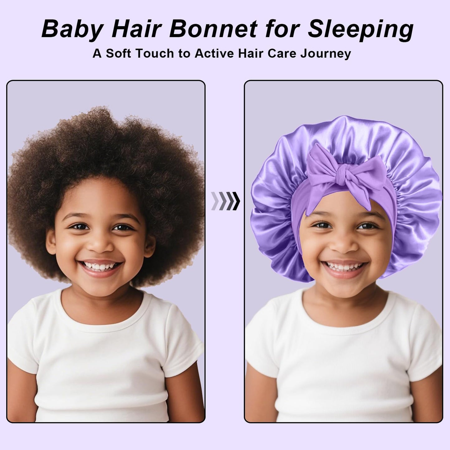 3Pcs Kids Silk Satin Bonnet for Sleeping - Baby Hair Sleep Bonnet,Kids Bonnets for Girls Toddler Child with Wide Elastic Tie Band,Night Cap Hats Beauty and Personal Care FIRSTPELLA