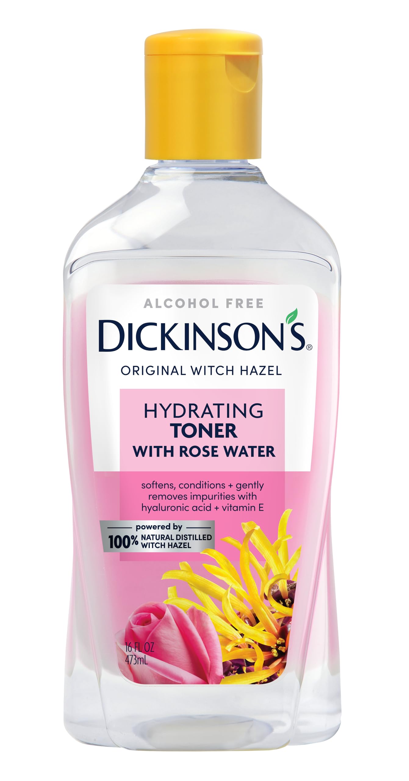 Dickinson's Enhanced Witch Hazel Hydrating Toner with Rosewater, Alcohol Free, 98% Natural Formula, 16 Fl Oz (Pack of 1) Beauty & Personal Care Dickinson's