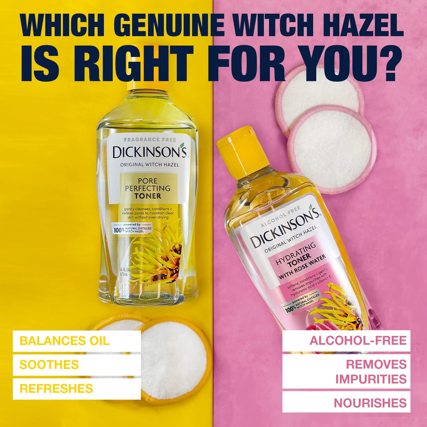 Dickinson's Original Witch Hazel Pore Perfecting Toner, 100% Natural, 3 count Beauty & Personal Care Dickinson's
