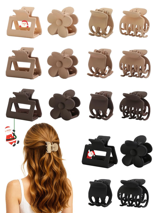 16 PCS Small Hair Clips for Women & Girls, Durable Matte Claw Clips for Thin Hair, Strong Hold NonSlip Medium Hair Claw Clips, Mini Hair Clips, Cute Beauty & Personal Care Unbednigt