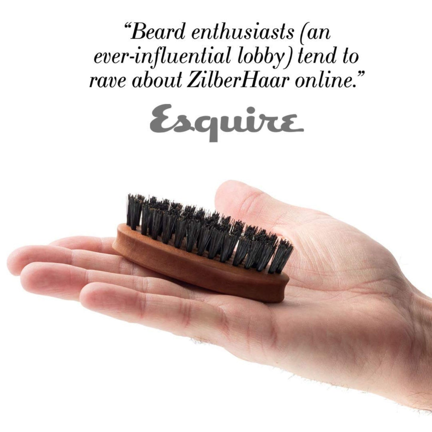 ZilberHaar Pocket Mustache and Beard Brush - Stiff Boar Bristles Small Brush - Perfect Beard Grooming Tool - Relieves beard itch - Short and Medium Beauty & Personal Care ZilberHaar