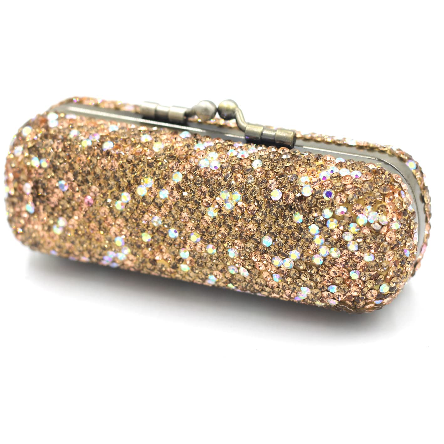 Bestbling Bling Rhinestone Crystal Lipstick Case Holder Organizer bag Cosmetic Storage for Women's Lipstick Jewelry Kit (Gold) Beauty & Personal Care Bestbling