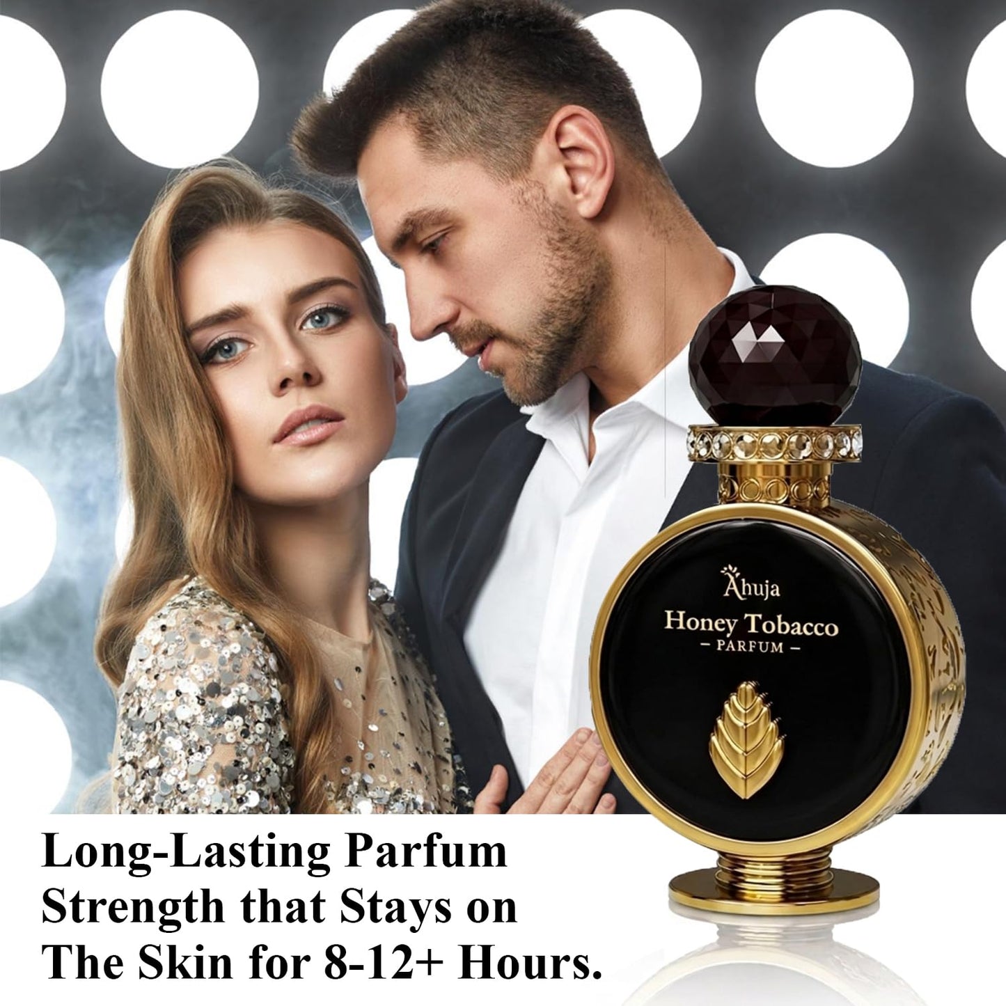 AHUJA Honey Tobacco - 3.4 oz Parfum | Unisex Warm Smoky Scent | 30% Long Lasting Oil | Tobacco Absolute, Honey, Tonka, Amber, Burnt Woods,Luxury Brown Beauty & Personal Care AHUJA