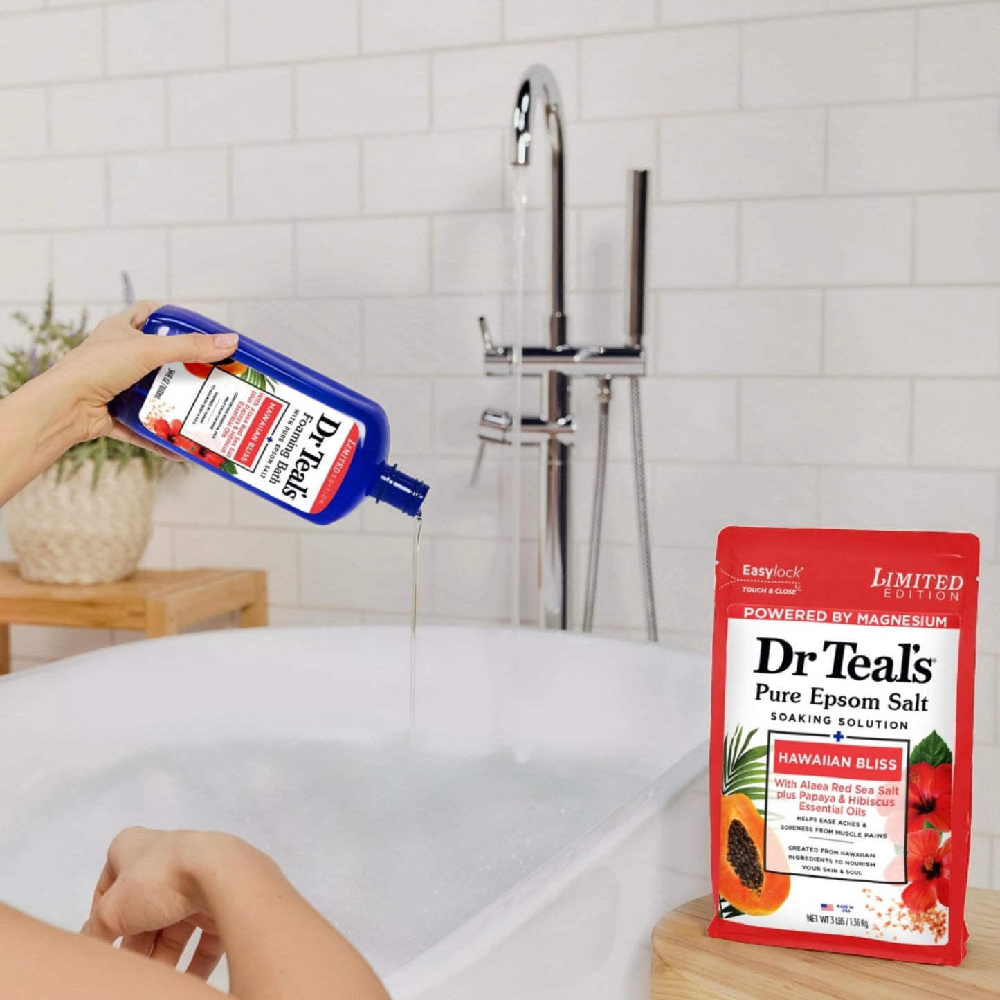 Dr Teal's Hawaiian Bliss Pure Epsom Salt Soak and Foaming Bath (Hawaiian Bliss) Beauty and Personal Care Dr Teal's