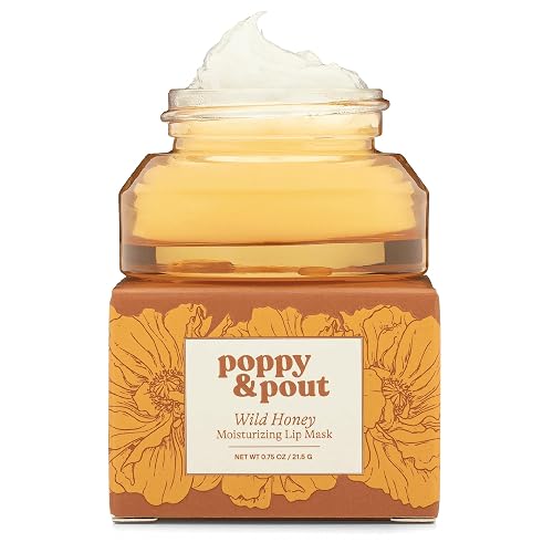 Poppy & Pout Wild Honey Overnight Lip Mask - Moisturizing Lip Balm Treatment with Shea Butter & Beeswax - Cruelty Free, Recyclable Glass Jar (0.65 oz) Beauty & Personal Care Poppy & Pout