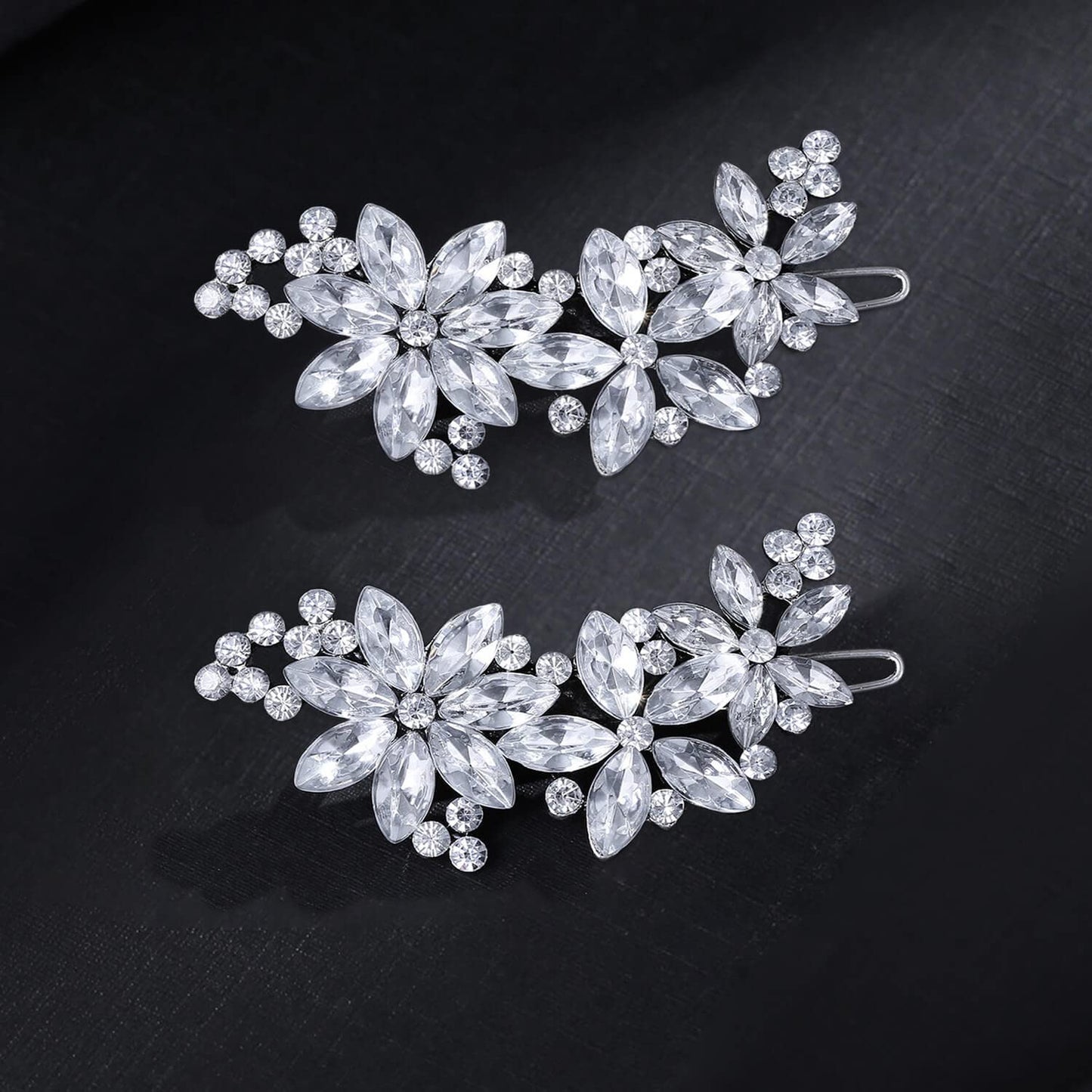 Goledwedy Crystal Flower Bridal Hair Clips(2 packs)Rhinestone Wedding Hair Clips For Brides Beauty & Personal Care Goledwedy