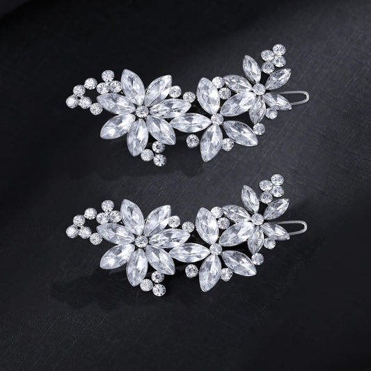 Goledwedy Crystal Flower Bridal Hair Clips(2 packs)Rhinestone Wedding Hair Clips For Brides Beauty & Personal Care Goledwedy