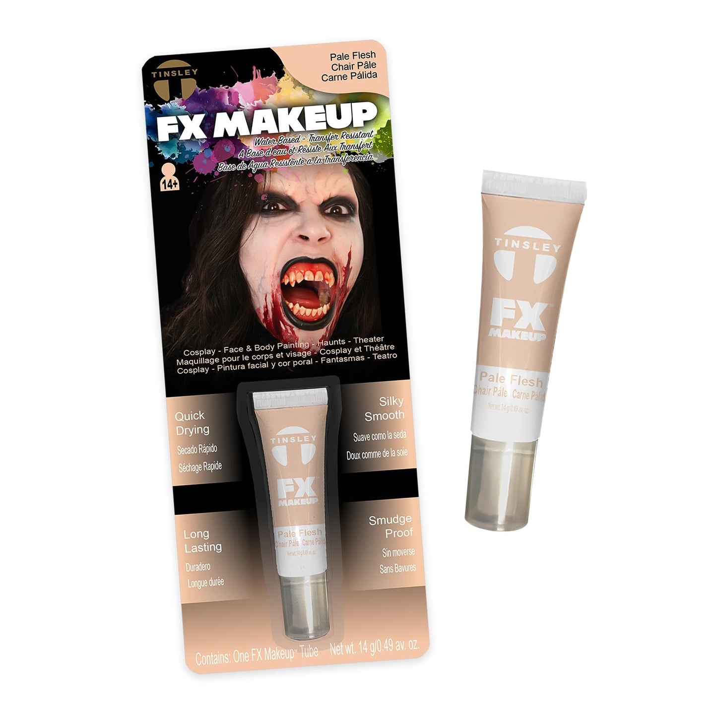 Tinsley Transfers FX Makeup - Face and Body Paint - Water-Based Cream - 7g / 0.24 oz Tube (Pale Flesh), 1.0 Count Beauty & Personal Care Tinsley Transfers