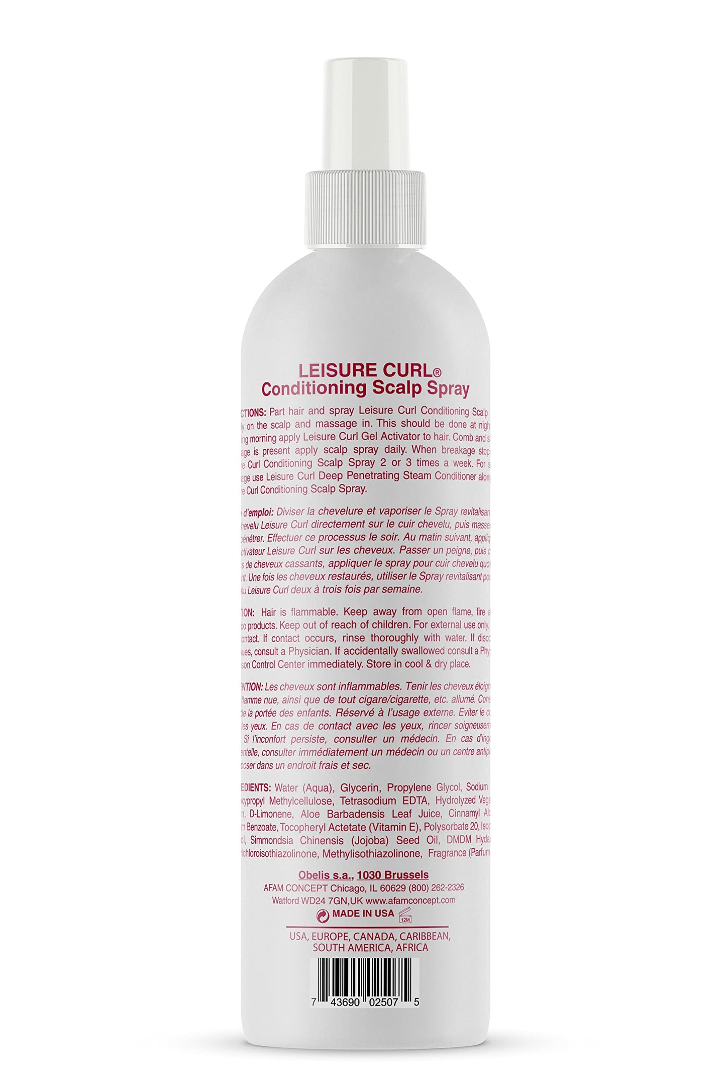 Leisure Curl Conditioning Scalp Spray Regular, 16 fl oz - Pure Aloe Vera, Vitamin E, Jojoba Oil and Protein Enriched Dry Hair Treatment Beauty & Personal Care Leisure Curl