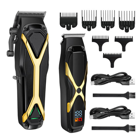 Professional Hair Clippers and Trimmer Set for Men - Cordless Haircut Kit with LED Display, 6500RPM Motor, Zero-GapMens Grooming Beard for Family Beauty and Personal Care QDKVTNDJZ