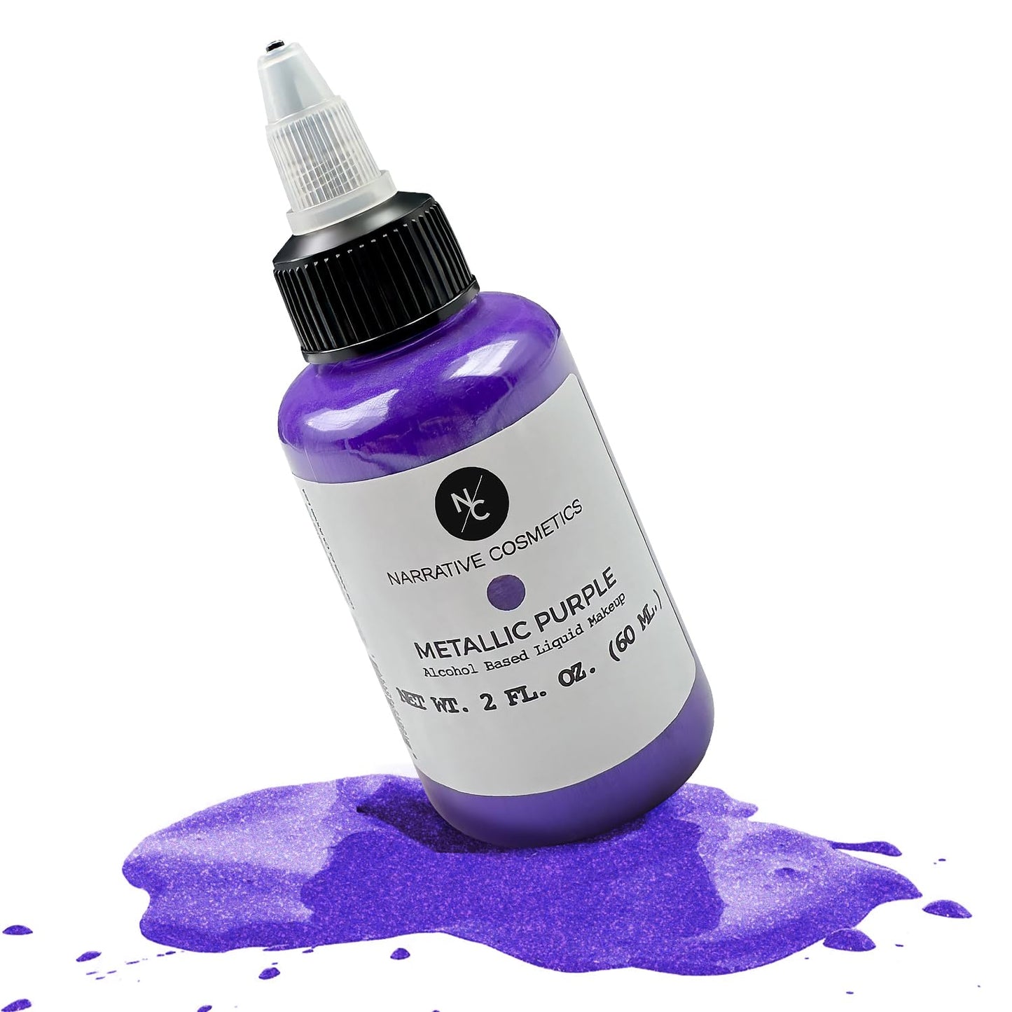 Narrative Cosmetics Metallic Alcohol Airbrush Paints - 2 fl oz, Skin Safe, Quick Dry, Waterproof, Sweatproof, Transferproof Liquid Makeup Beauty & Personal Care Narrative Cosmetics