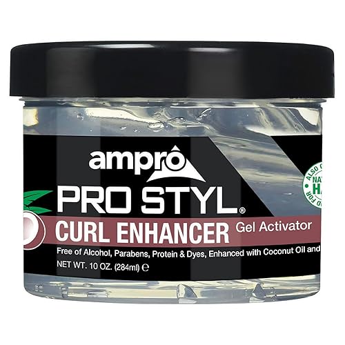 AmPro Pro Styl Curl Enhancer - Gel Activator with Coconut Oil to Moisturize and Define Coils and Waves - Helps Protect and Hydrate Hair Shaft - Tames Beauty & Personal Care AmPro