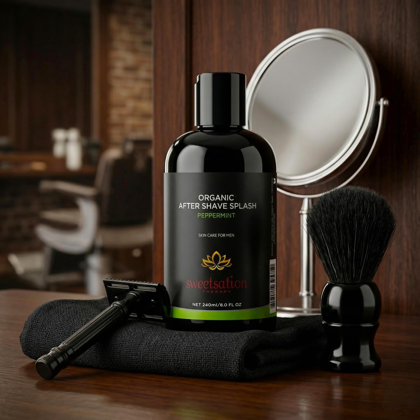 Sweetsation Therapy Organic After Shave Minty Splash, 8oz. Soothing, Calming, Refreshing Mint Water. All Natural. Beauty and Personal Care Sweetsation Therapy