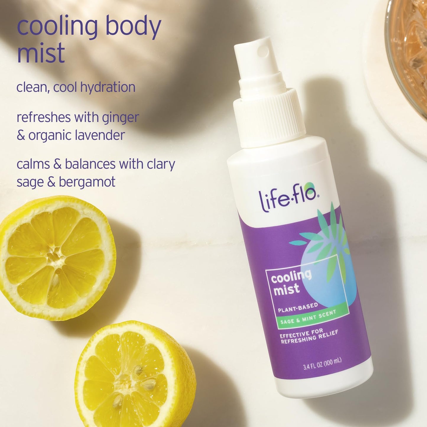 LIFE-FLO Cooling Mist - Refreshing Body Mist for Women - Instantly Cools Hot Flashes with Ginger, Organic Aloe Vera and Lavender - Fresh Sage Mint Beauty & Personal Care LIFE-FLO